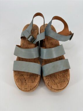 Women’s Kork-Ease Tish Platform Sandal in a Greyish Blue color.